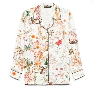 NWT SIEDRES Floral-Print Shirt